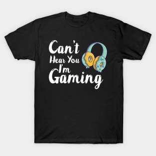 funny can't hear you I'm gaming donut headphone T-Shirt